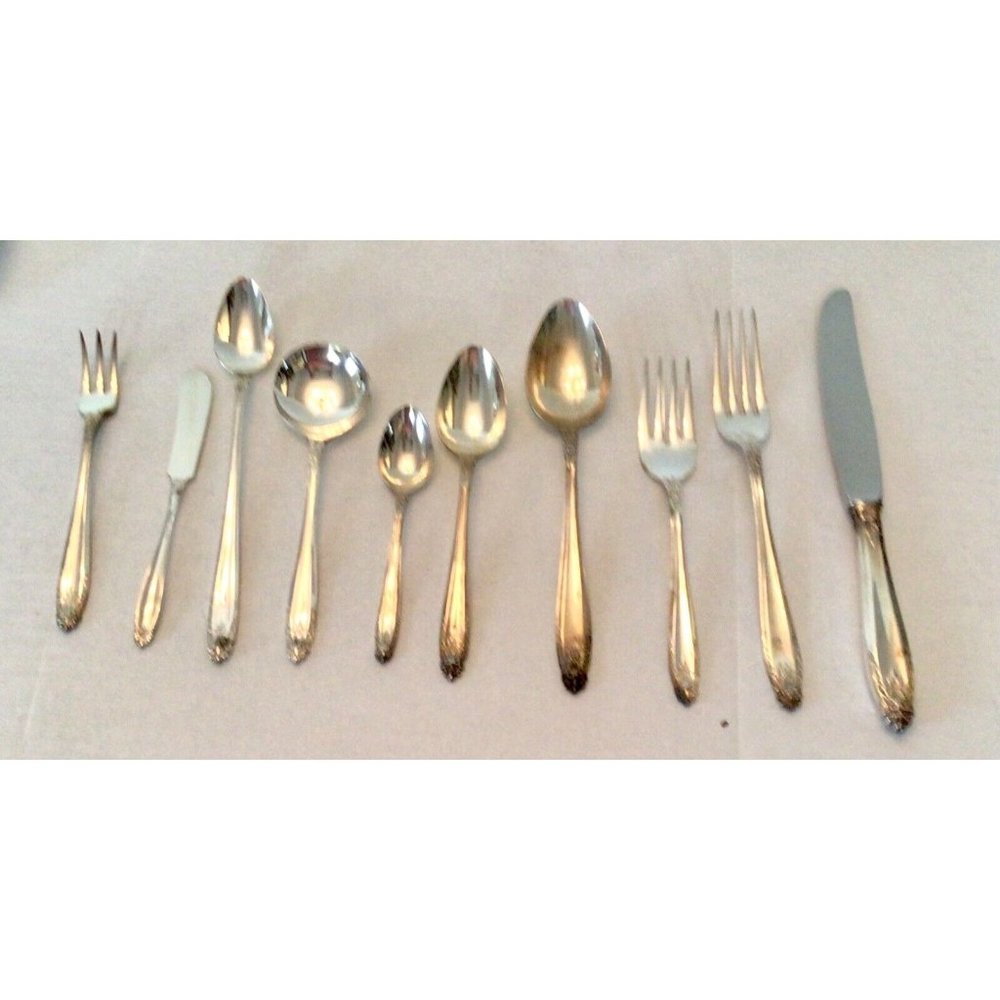 REDUCED..Eldan ELD15 Nickel Silver Flatware 142 Pcs, 10/pc Place Settings A36